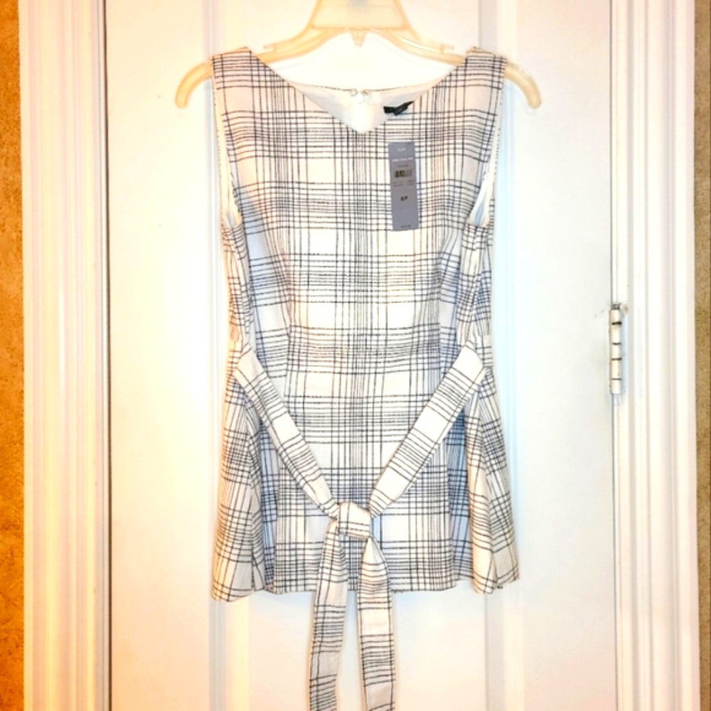 NWT Ann Taylor Plaid Career Top Size 6P - Picture 2 of 9